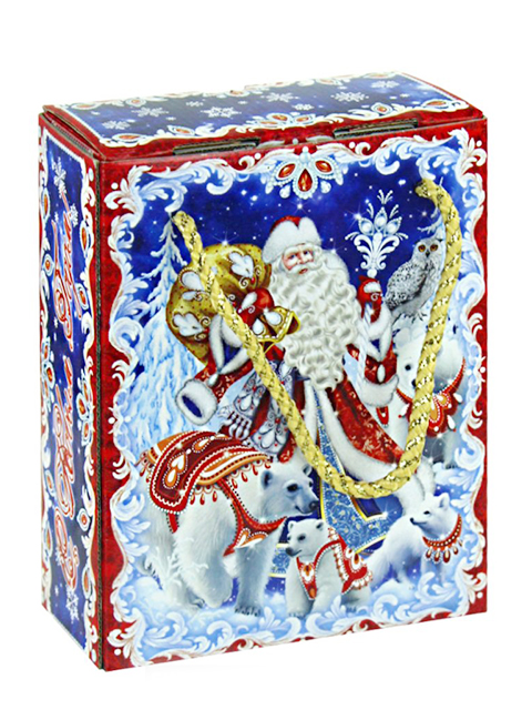 Коробка подарочная складная "Снежный праздник" 168х68х209мм