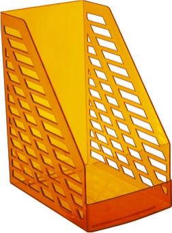 Лоток для бумаг СТАММ XXL вертикальный с широкой загрузкой, тонированный оранжевый