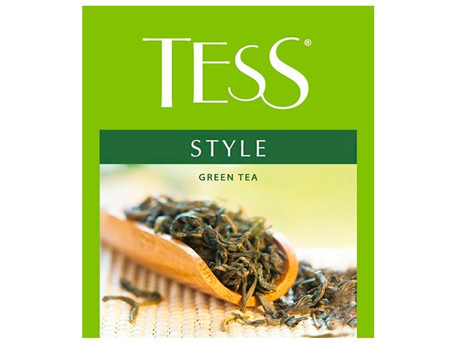 Чай TESS STYLE зеленый в пакетиках с ярлыками 1,8 г 100 штук