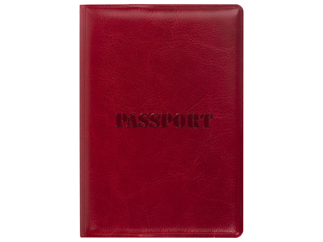 Обложка для паспорта STAFF "Паспорт" полиуретан, бордовая