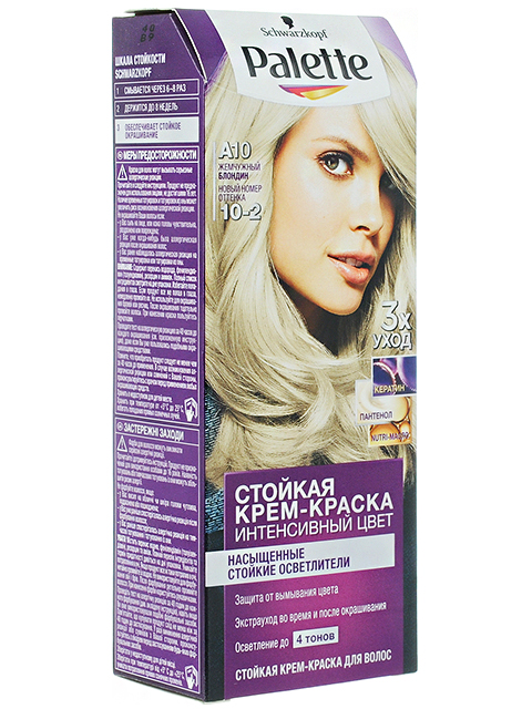 Крем-краска для волос Palette А10 Жемчужный блондин