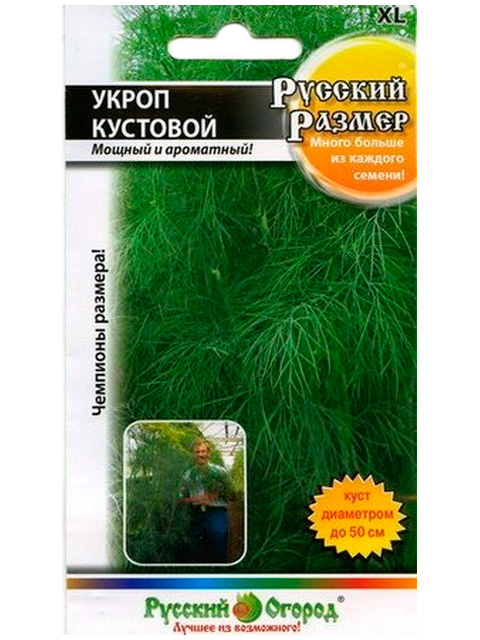 Укроп Русский размер, 200 штук,  ц/п, Русский огород