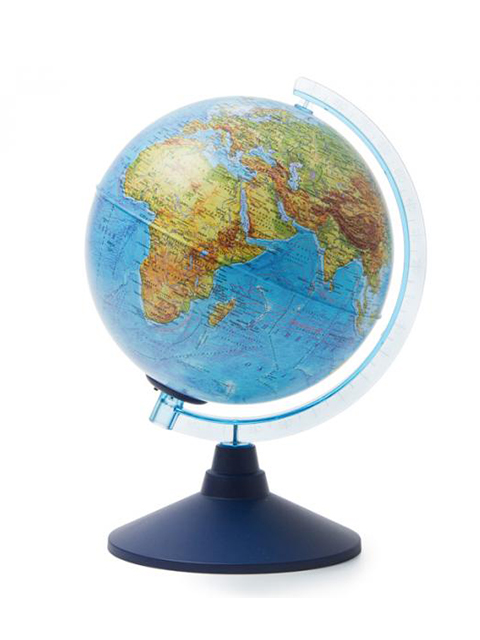 Глобус d=210мм Физико-политический с подсветкой от батареек Классик Евро