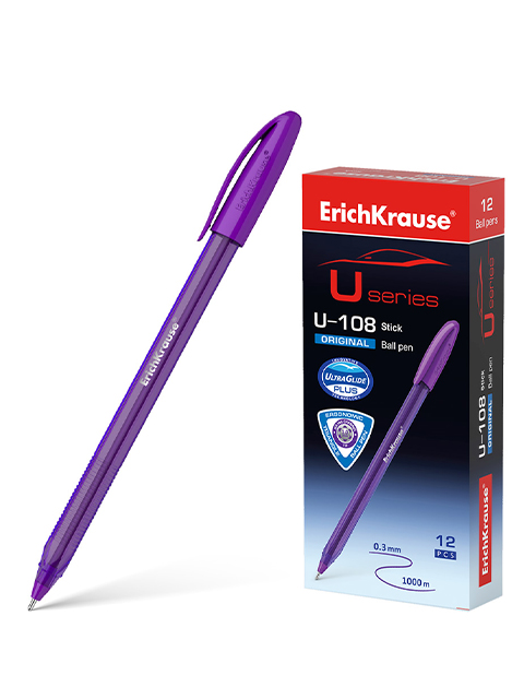 Ручка шариковая Erich Krause "U-108 Original Stick" 1,0 мм, корпус тонированный, фиолетовый
