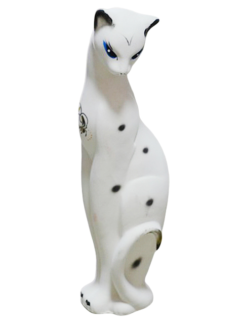 Копилка - кошка "Багира большая флок" белая, 54 см