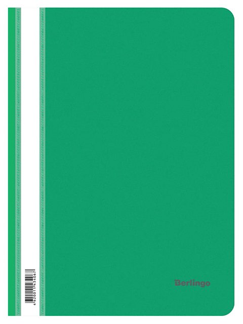 Папка А4 со скоросшивателем Berlingo с прозрачным верхом, зеленая   