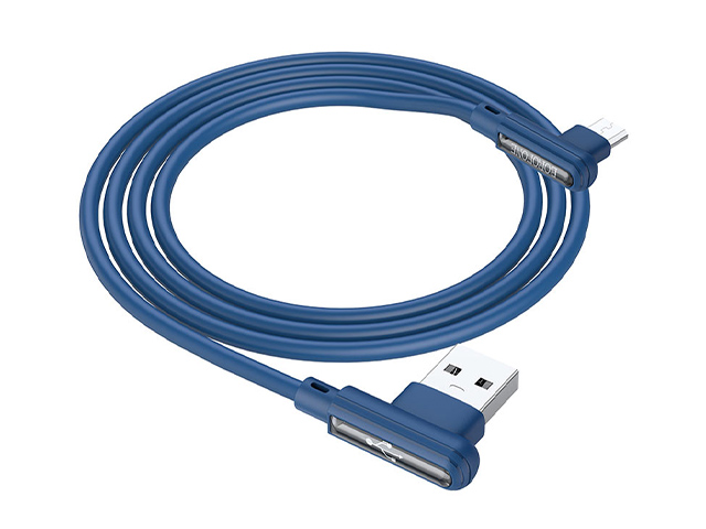 Дата-кабель Borofone BX58 USB-micro USB TPE 2.4A, 1м (Blue)