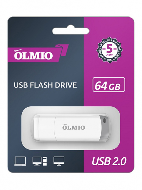 Флэш-диск OLMIO U-181 64GB белый