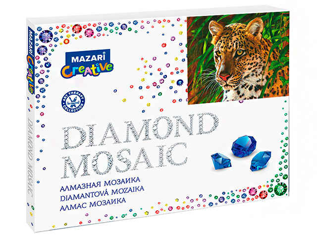 Алмазная мозаика Mazari Creative "Хищная кошка" 40х50 см, на подрамнике