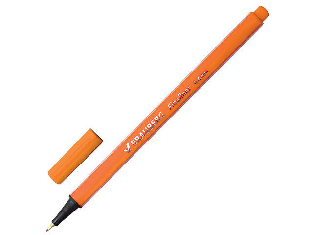 Ручка капиллярная BRAUBERG "Aero", трехгранная, металлический наконечник, 0,4 мм, оранжевая, 142249