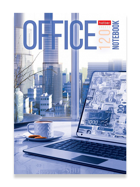 Бизнес-блокнот А5 120 листов клетка Хатбер "OFFICE" обл. 7БЦ, с поролоном глянц. ламинация