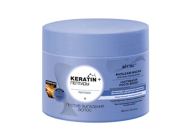 Бальзам-маска Витэкс "Keratin+Пептиды" против выпадения волос, для всех типов волос 300мл