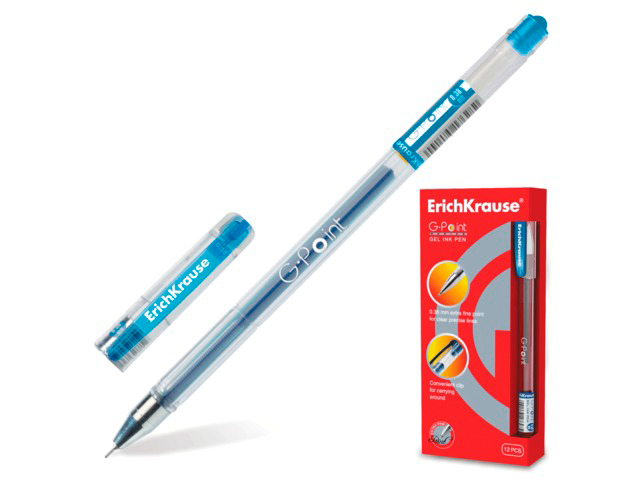 Ручка гелевая Erich Krause "G-Point" 0,38 мм, синяя