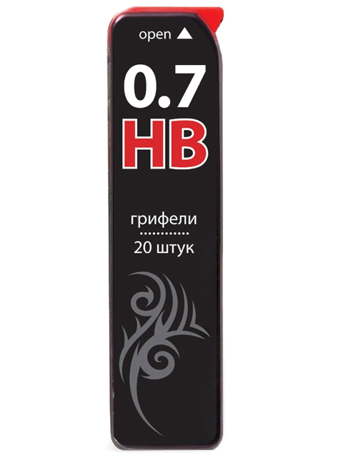 Грифель запасной BRAUBERG "Black Jack", Hi-Polymer, HB, 0,7 мм, 20 штук, 180451