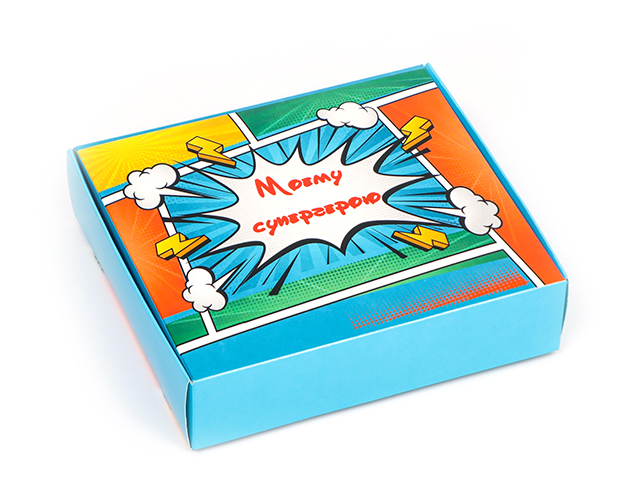 Коробка подарочная складная "Моему супергерою" 20х18х5 см