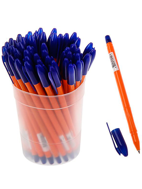 Ручка шариковая масляная СТАММ "Vega Orange" 0,7 мм корпус пластиковый оранжевый, синяя