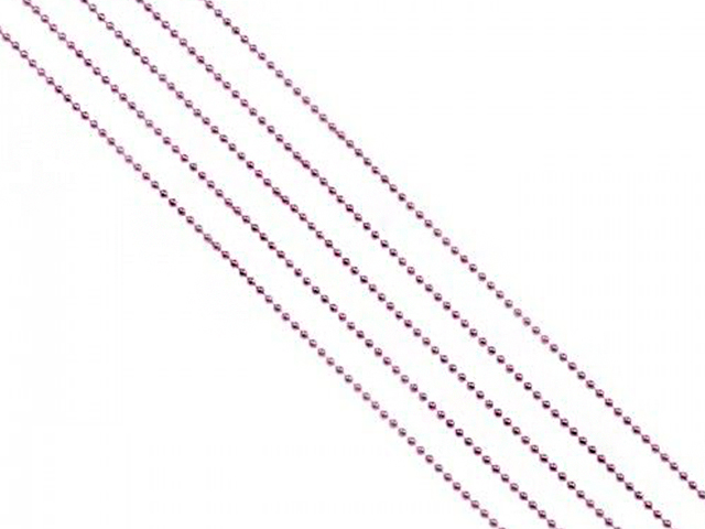 Елочное украшение Бусы нежно-розовые длина 2,7м.