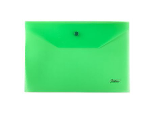 Папка-конверт на кнопке А5 Хатбер 180 мкм, зеленая