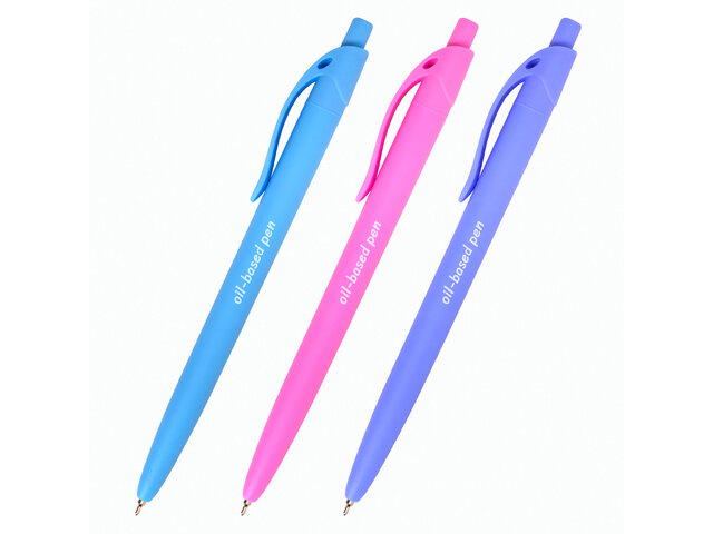 Ручка шариковая масляная BRAUBERG "FRUITY Pastel", корпус ассорти, soft-touch, 0,7 мм, синяя
