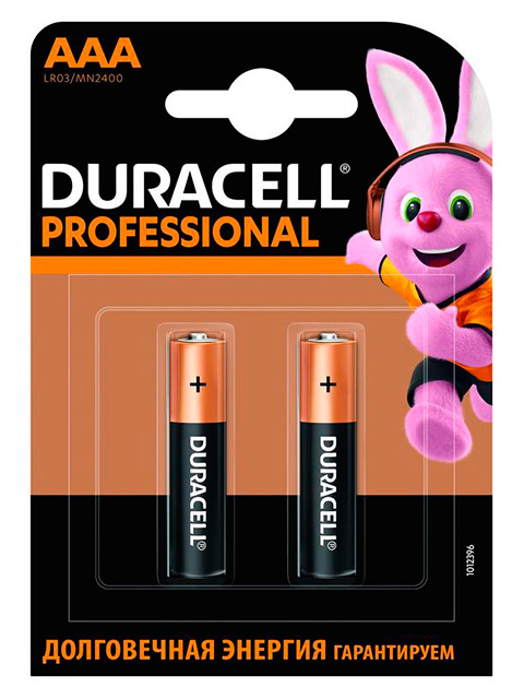Батарейка щелочная (мизинчиковая) Duracell BASIC LR03 (2 шт.), кор. (10 уп.)