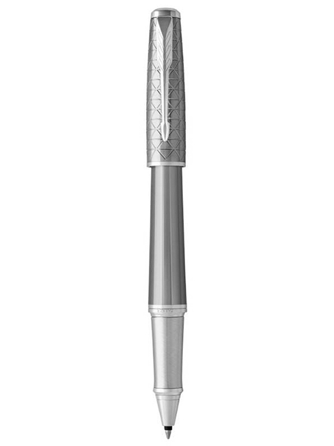 Ручка-роллер PARKER "Urban Premium T313 Silvered Powder CT F" черная, 0,8мм, в подар. упак.