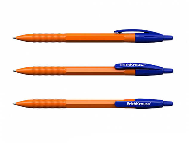 Ручка шариковая автоматическая Erich Krause "R-301. MATIC Orange" 0,7 мм, корп. пластик, синяя