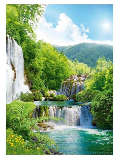 Фотообои БасС "Каскад водопадов" 194х272см, 8 листов