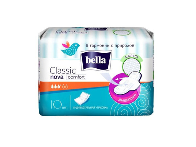 Прокладки Bella Classic Nova Comfort с крылышками 10 штук в упаковке