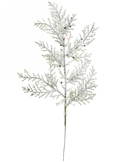 Ветка декоративная "Блеск" 25 см, белая