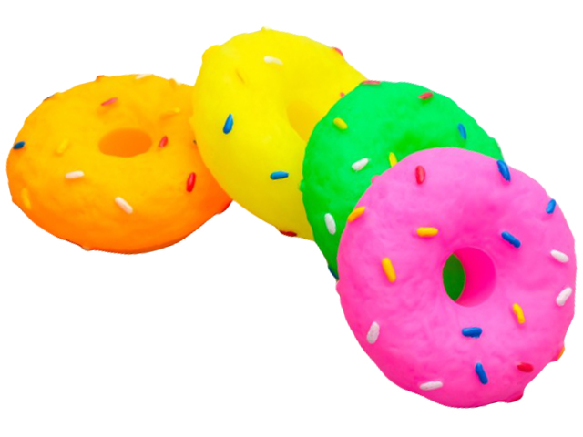 Игрушка для собак "Пончик" 8,5см, цвет микс