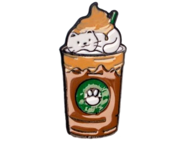 Значок "Coffee catpuccino" металл