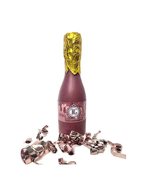 Хлопушка пружинная "Rose Gold Champagne" 20см, в пластиковой бутылке