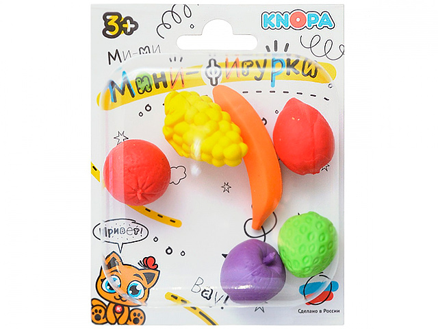 Игровой набор KNOPA  мини-фигурки "Фрукты" 6 предметов, в блистере