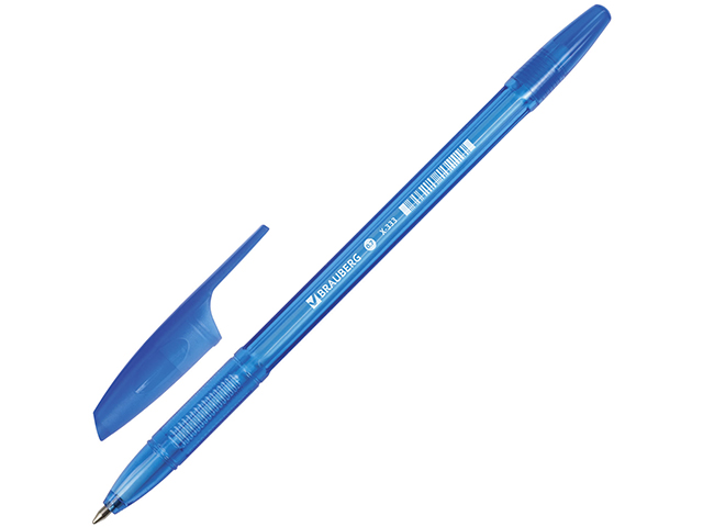 Ручка шариковая BRAUBERG "X-333 TONE", корпус синий, узел 0,7 мм, линия 0,35 мм, синяя, 142828