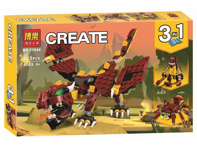 Конструктор "3в1 Мифические существа" 223 детали в коробке