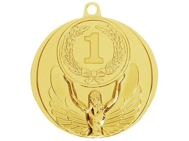 Медаль призовая "1 место" 4,5 см, металлическая, золото