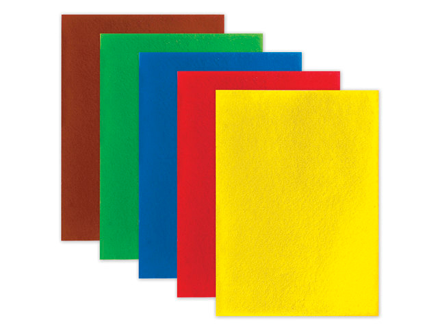 Набор для детского творчества BRAUBERG "Цветной фетр А4" 5 листов 5 цветов яркие цвета