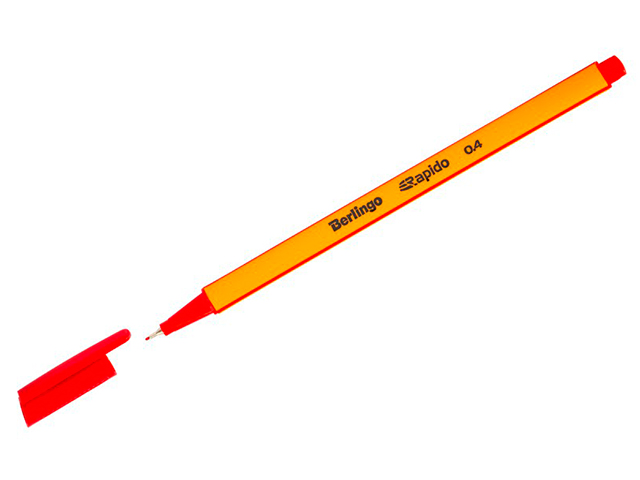 Ручка капиллярная Berlingo "Rapido" 0,4 мм, красная