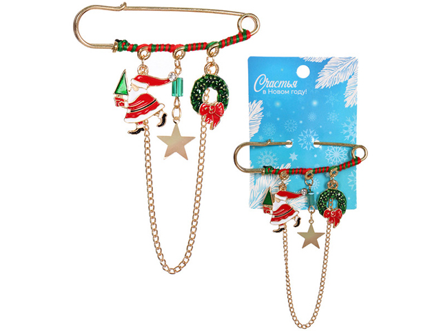 Брошь-булавка "Best Podarok - Дед Мороз" 