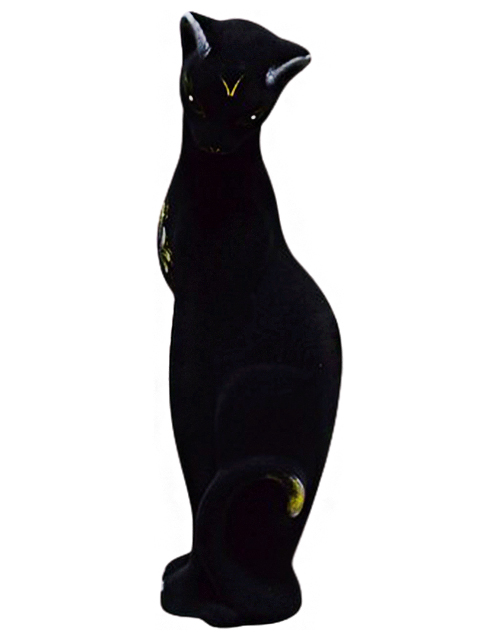 Копилка - кошка "Багира большая флок" черная, 54 см