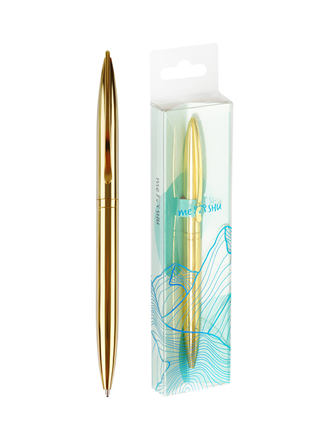 Ручка шариковая с поворотным механизмом MESHU "Gold" 1,0мм, синяя, в подарочной упаковке