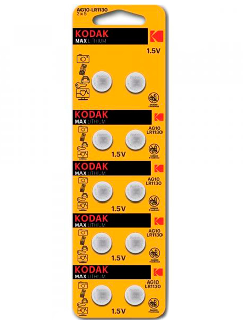 Батарейка алкалиновая (таблетка) Kodak AG10-LR1130 (10шт)