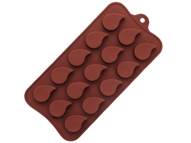 Форма для льда и шоколада "Капелька" 15 ячеек, 21,5х10,4х1,3см, цвет шоколадный
