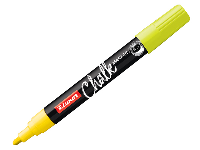 Маркер меловой Luxor "Chalk Marker", 1 мм, пулевидный, желтый