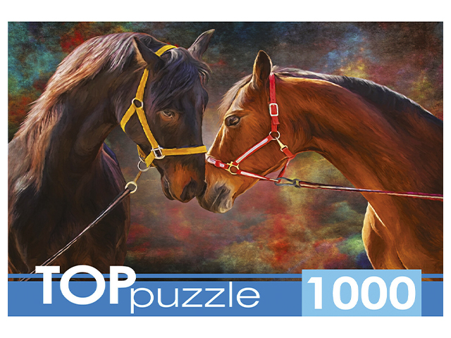 Пазлы 1000 элементов Рыжий кот "Toppuzzle. Влюблённые лошади"