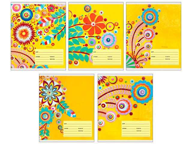 Тетрадь А5 18 листов, линия Unnika "Яркие аппликации" обложка мелованный картон