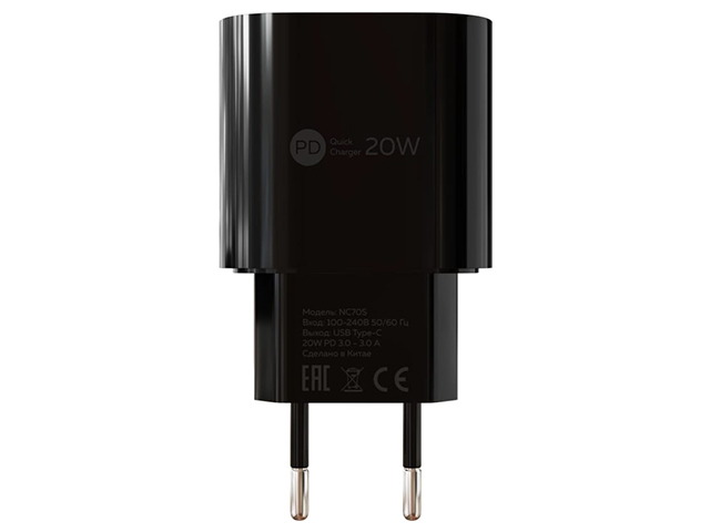 Зарядное устройство сетевое More choice 1USB 3.0A, 20W Black