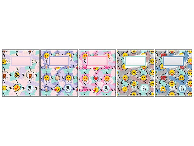 Тетрадь А5 24 листа, клетка Академия Холдинг "Emoji", на скрепке