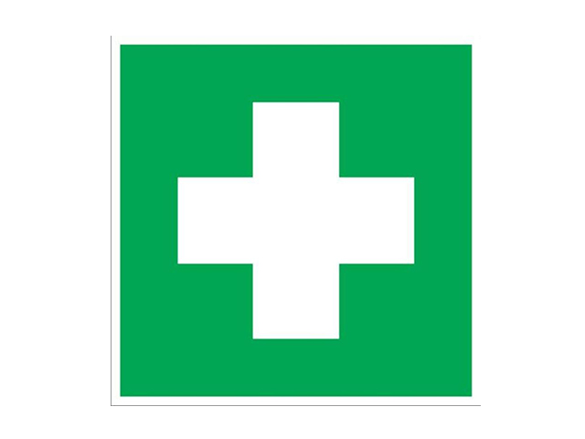 Наклейка информационная "Аптечка первой медицинской помощи", 20х20 см зеленая