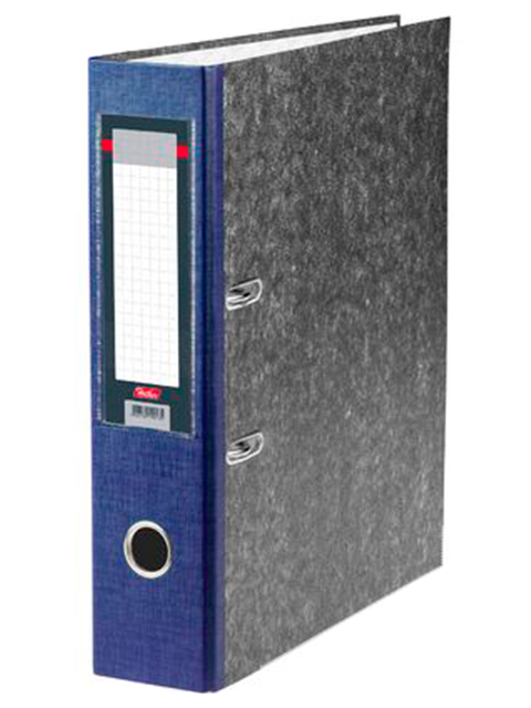 Регистратор А4 Хатбер 70 мм картонный, мраморный синий